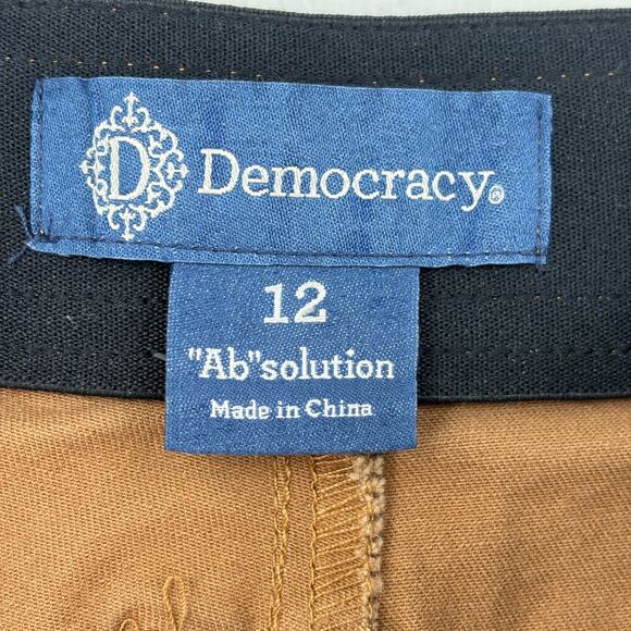 Democracy Cargo Jeans Womens Size 12 Brown Ab Solution Stretch Denim - Picture 4 of 12